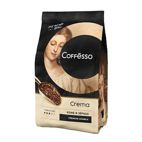 Кофе в зернах COFFESSO "Crema", 1000 г, вакуумная упаковка, 101214 - купить в IdeaMark, цена на Мегамаркет