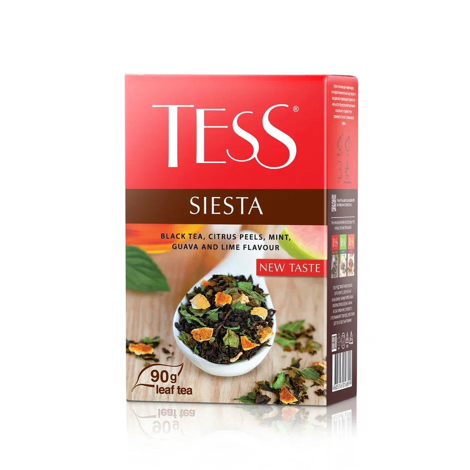 Чай чёрный Tess Siesta, листовой, 90 г - отзывы покупателей на маркетплейсе  Мегамаркет | Артикул: 100029996373