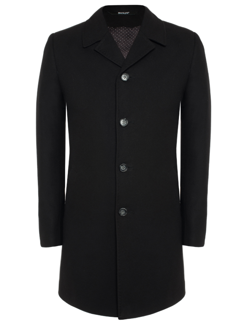 Пальто мужское Berkytt 107/1 К Slim-Fit черное 56/176 RU