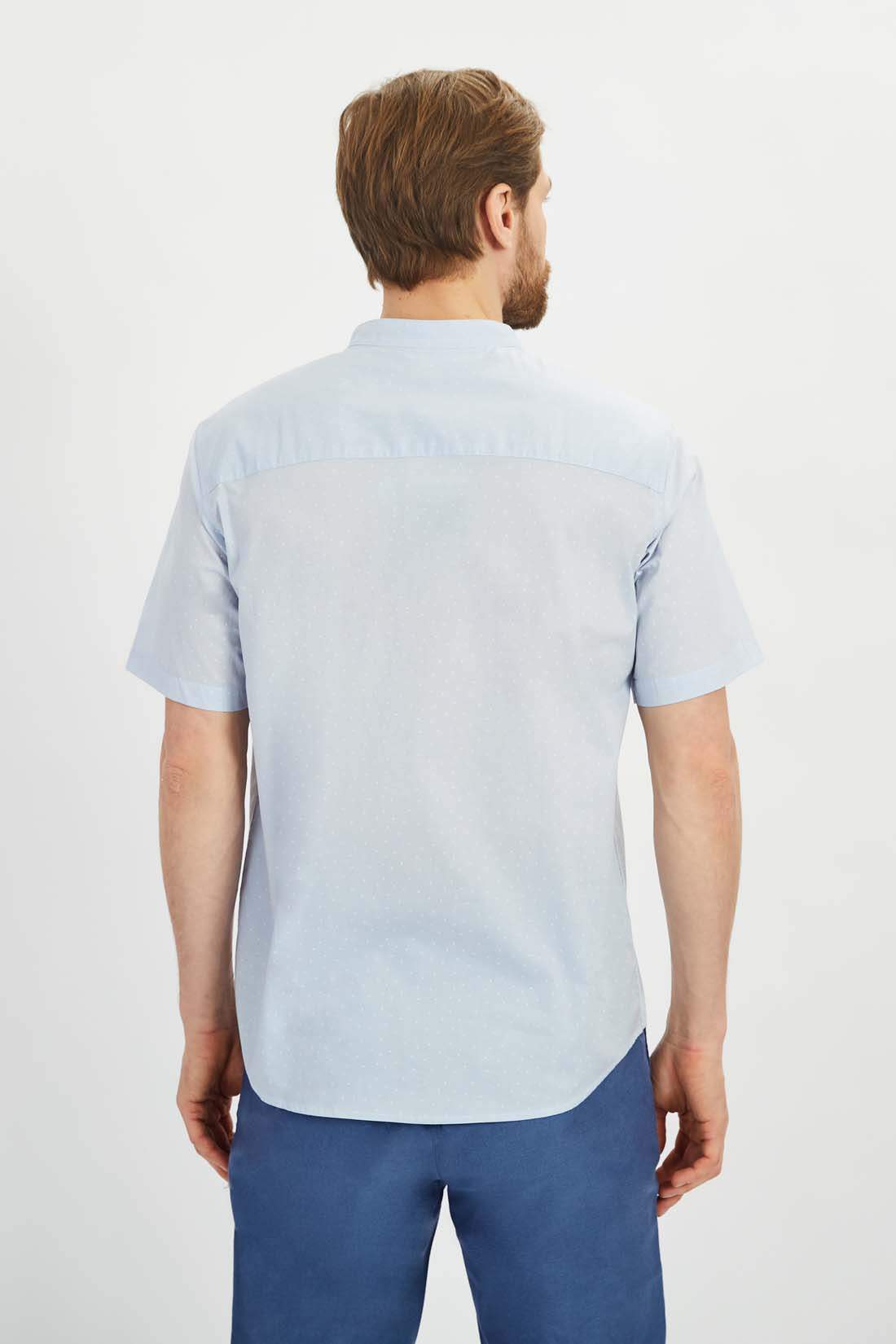 Рубашка мужская Baon B6822014 голубая 3XL