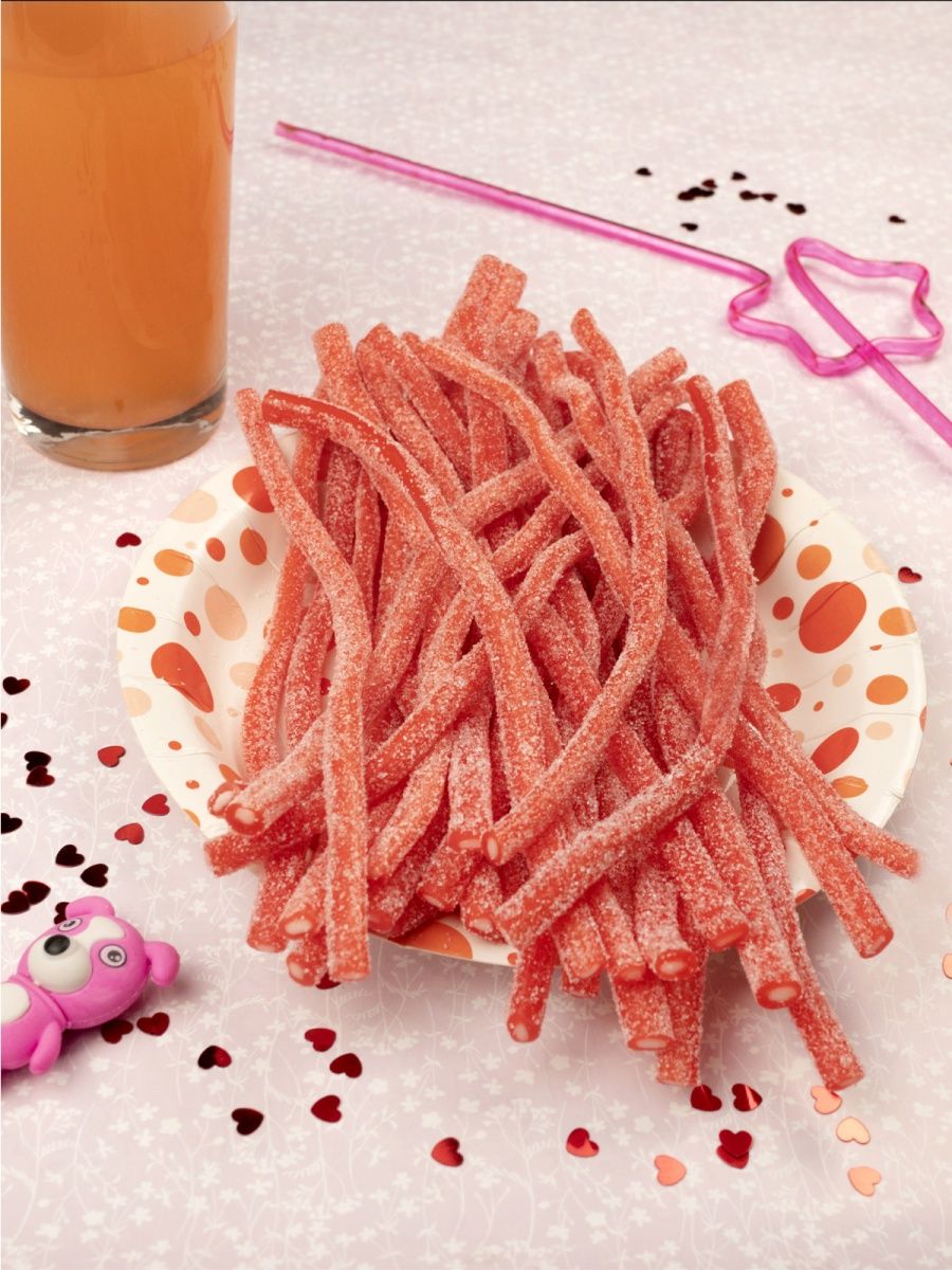 Мармелад жевательный BEBETO Wacky Sticks Fizzy вкус клубники в обсыпке  1,326кг – купить в Москве, цены в интернет-магазинах на Мегамаркет