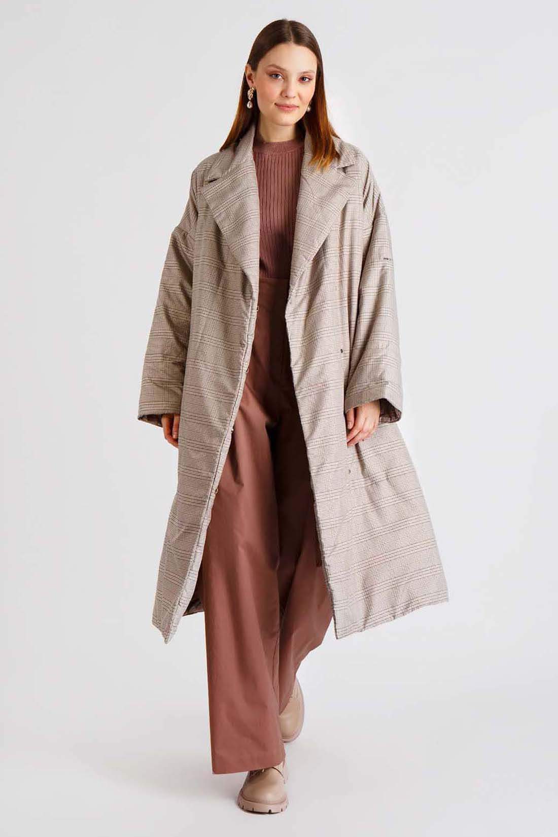 Пальто женское Baon B0322009 коричневое XL