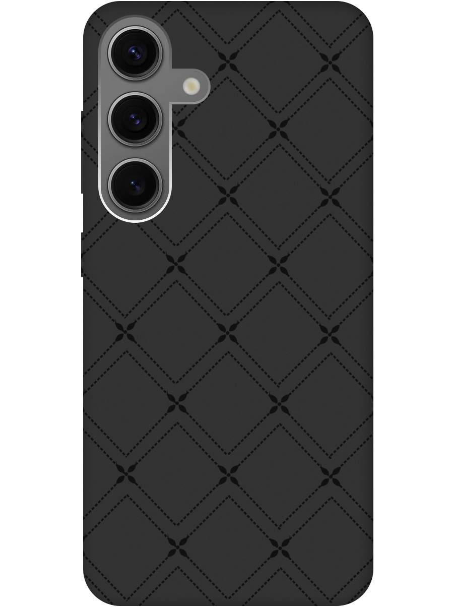 Силиконовый чехол на Samsung Galaxy S24 с рисунком "Стильные линии" Soft Touch черный, купить в Москве, цены в интернет-магазинах на Мегамаркет