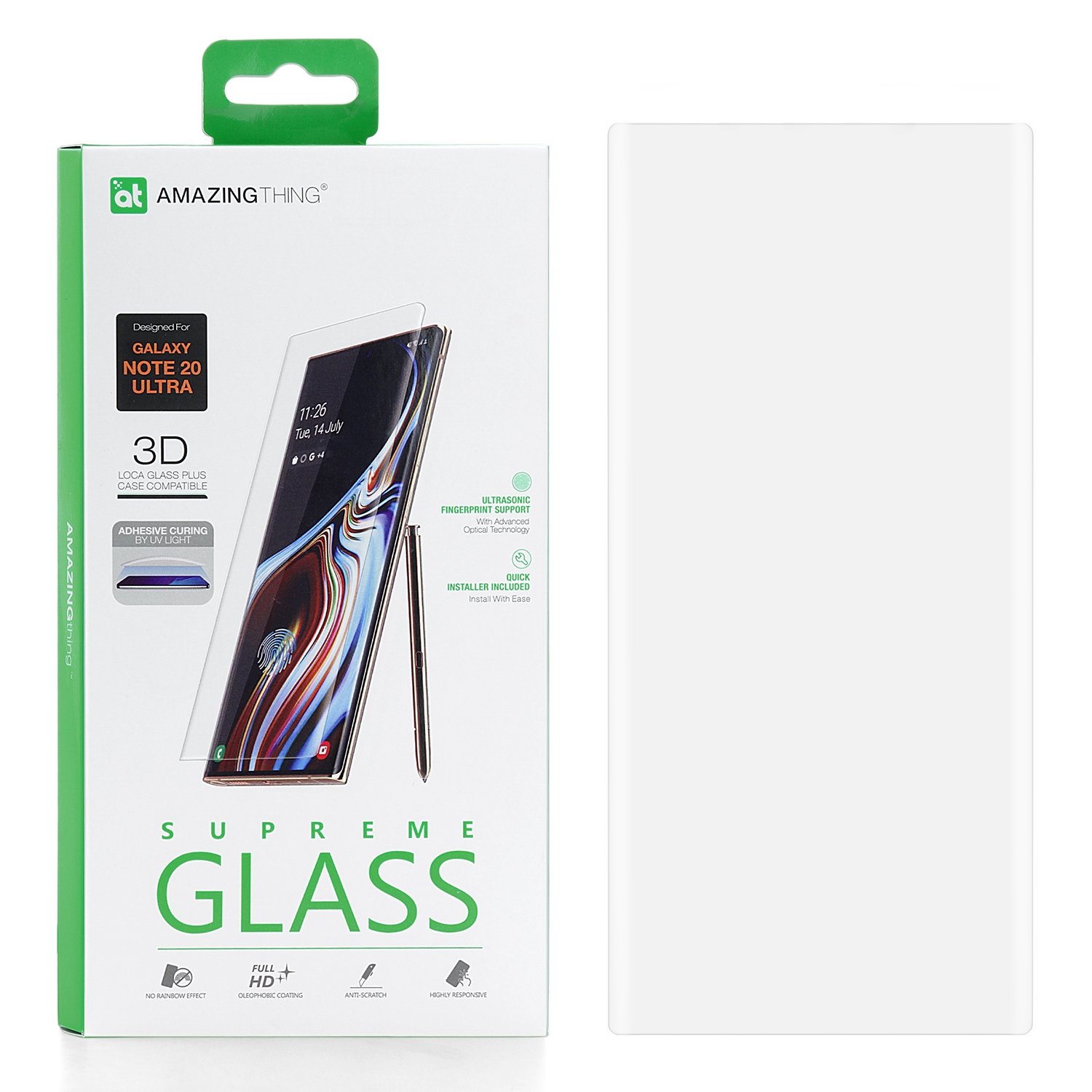 Защитное стекло для Galaxy Note 20 Ultra Amazingthing Loca UV - Full Glue 3D Transparent