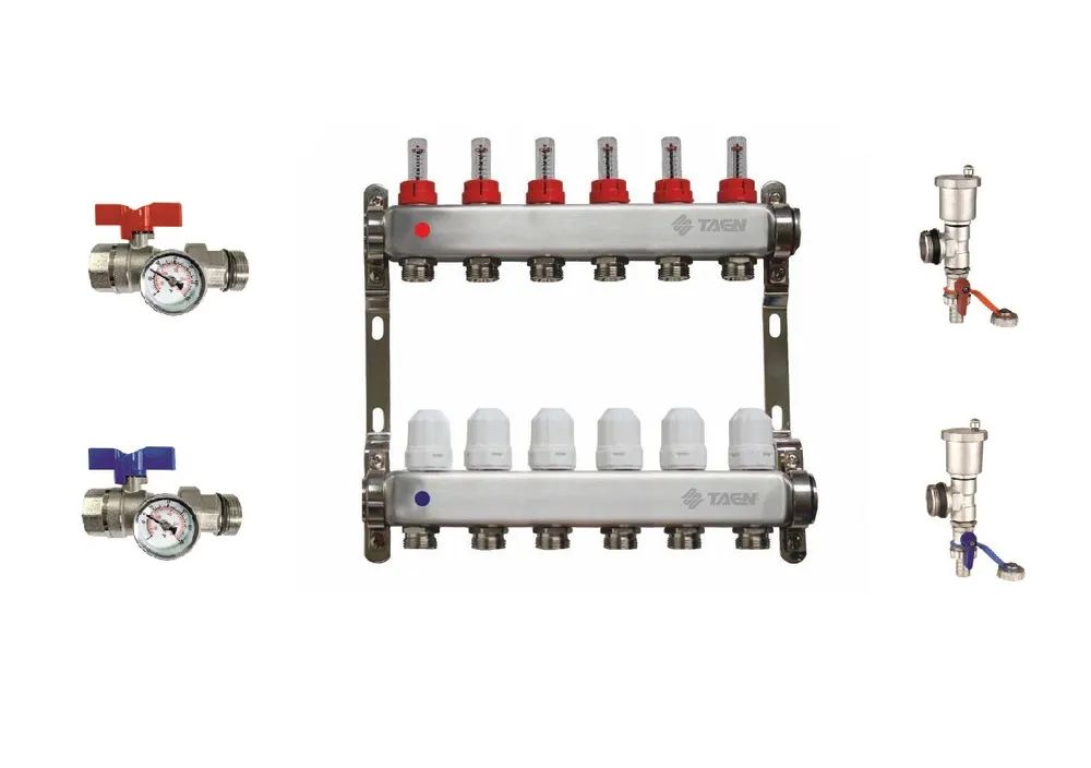 Коллекторы теплого пола с расходомерами Watts HKV-T (Ваттс) купить гребенку цена