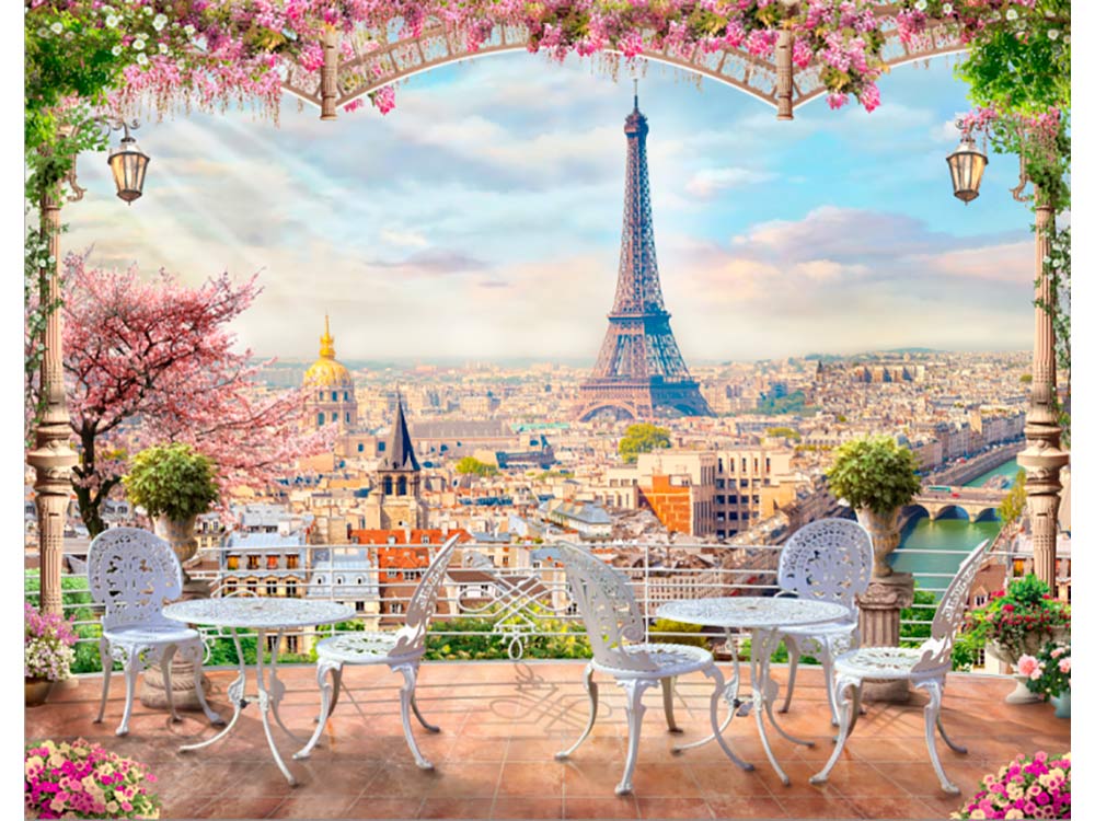 Вид на париж с эйфелевой башни. Париж кафе Эйфелева башня. Кафе в Париже с видом на Эйфелеву башню. Алмазная мозаика Париж Франция Гранни. Фреска Париж Эйфелева башня.