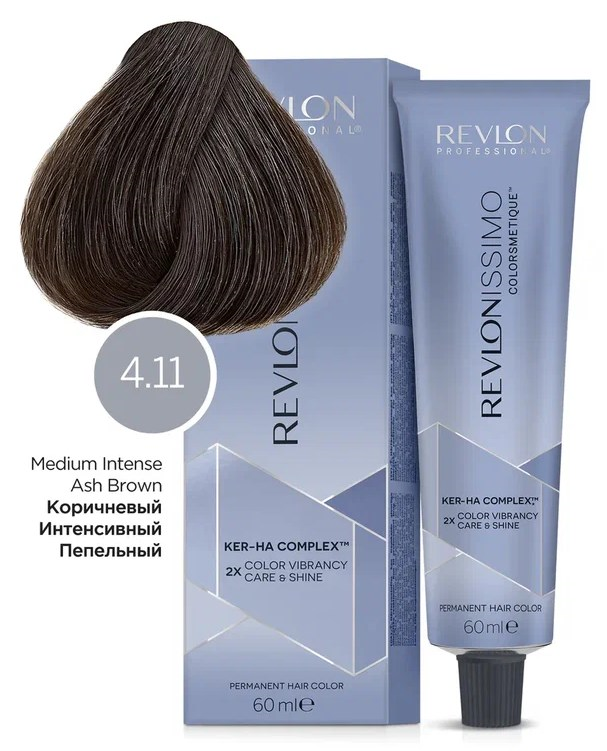 Краска Revlon Revlonissimo Colorsmetique 4,11 коричневый гипер пепельный, 60 мл - купить в ПрофТорг, цена на Мегамаркет