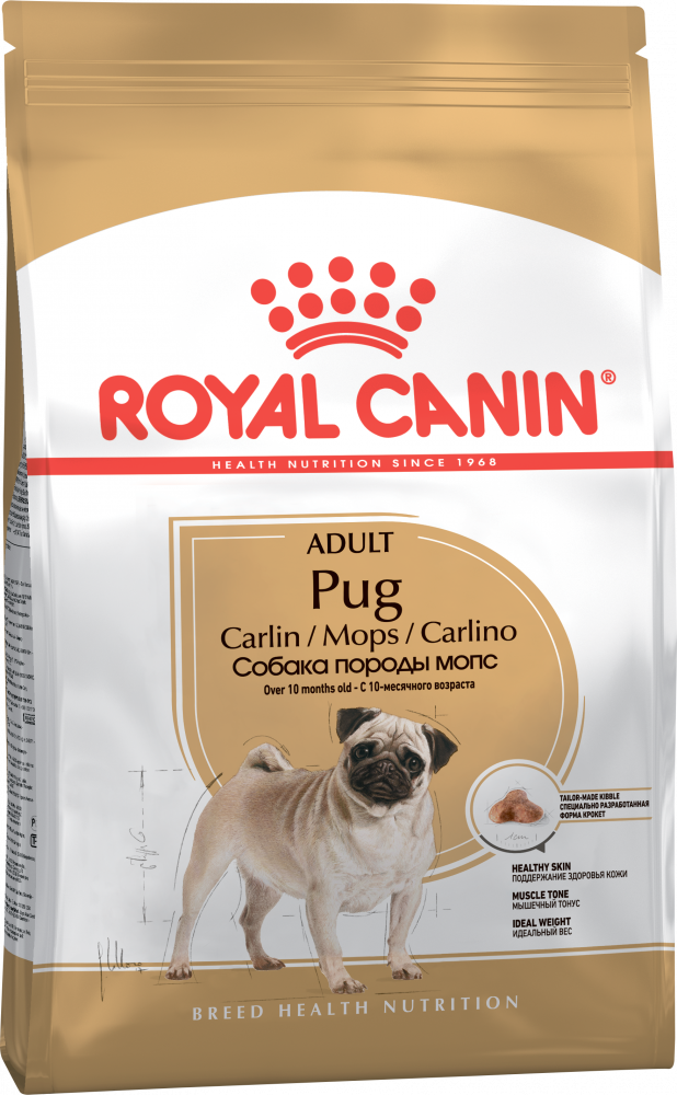 Сухой корм для собак ROYAL CANIN Pug Adult, птица, 1.5кг