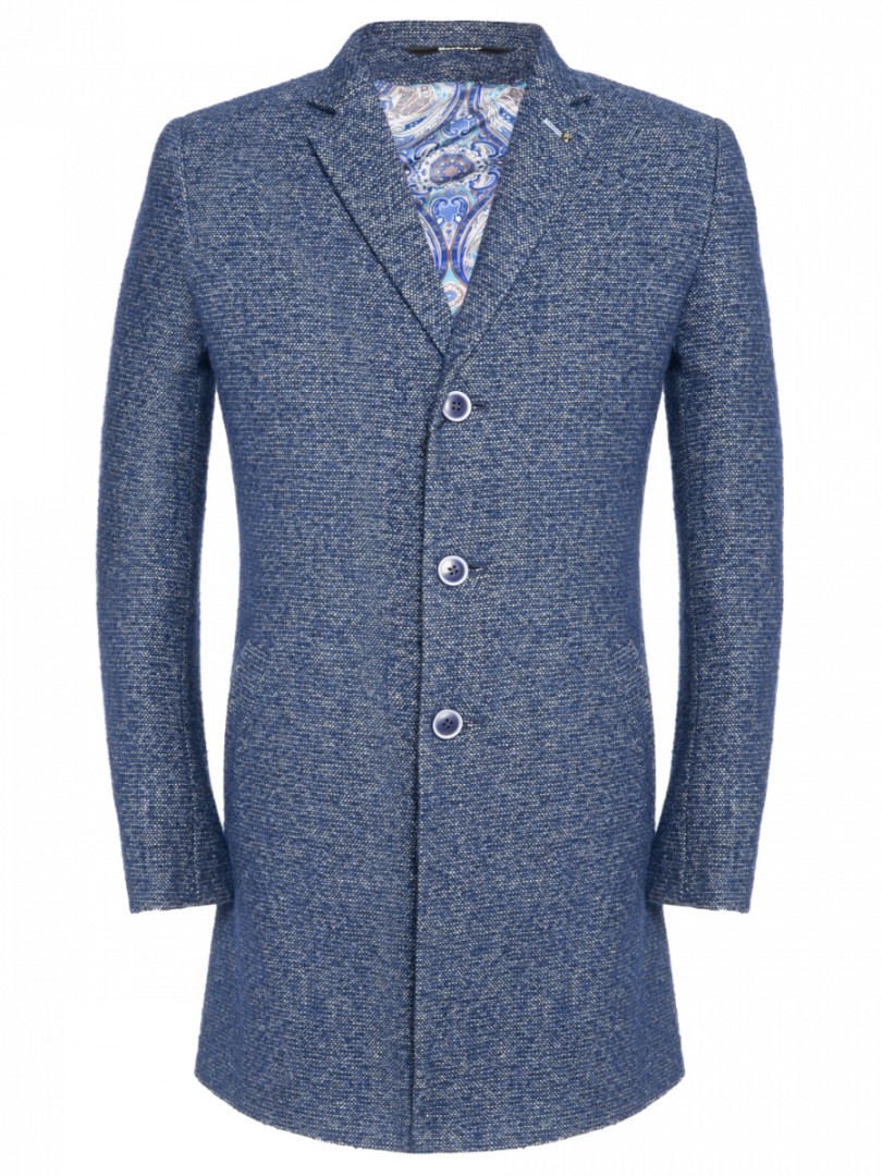 Пальто мужское Berkytt 106/1 Б1673 Slim-Fit синее 46/182 RU