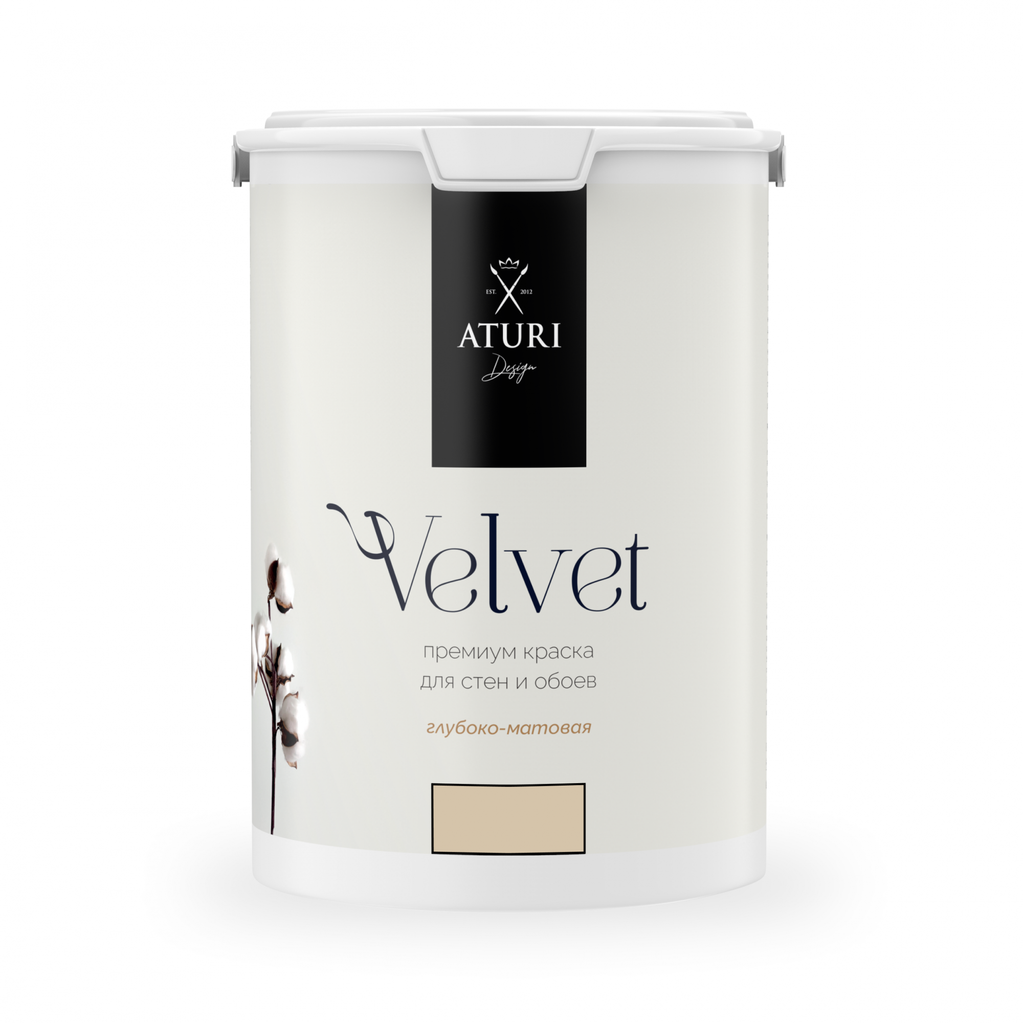 Краска Aturi Design Mia интерьерная, для стен, моющаяся; Цвет: Пудровый беж, 7,2 кг - купить в Aturi Design, цена на Мегамаркет