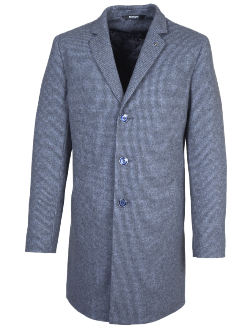Пальто мужское Berkytt 106/1 Ф863 Slim-Fit серое 46/170 RU