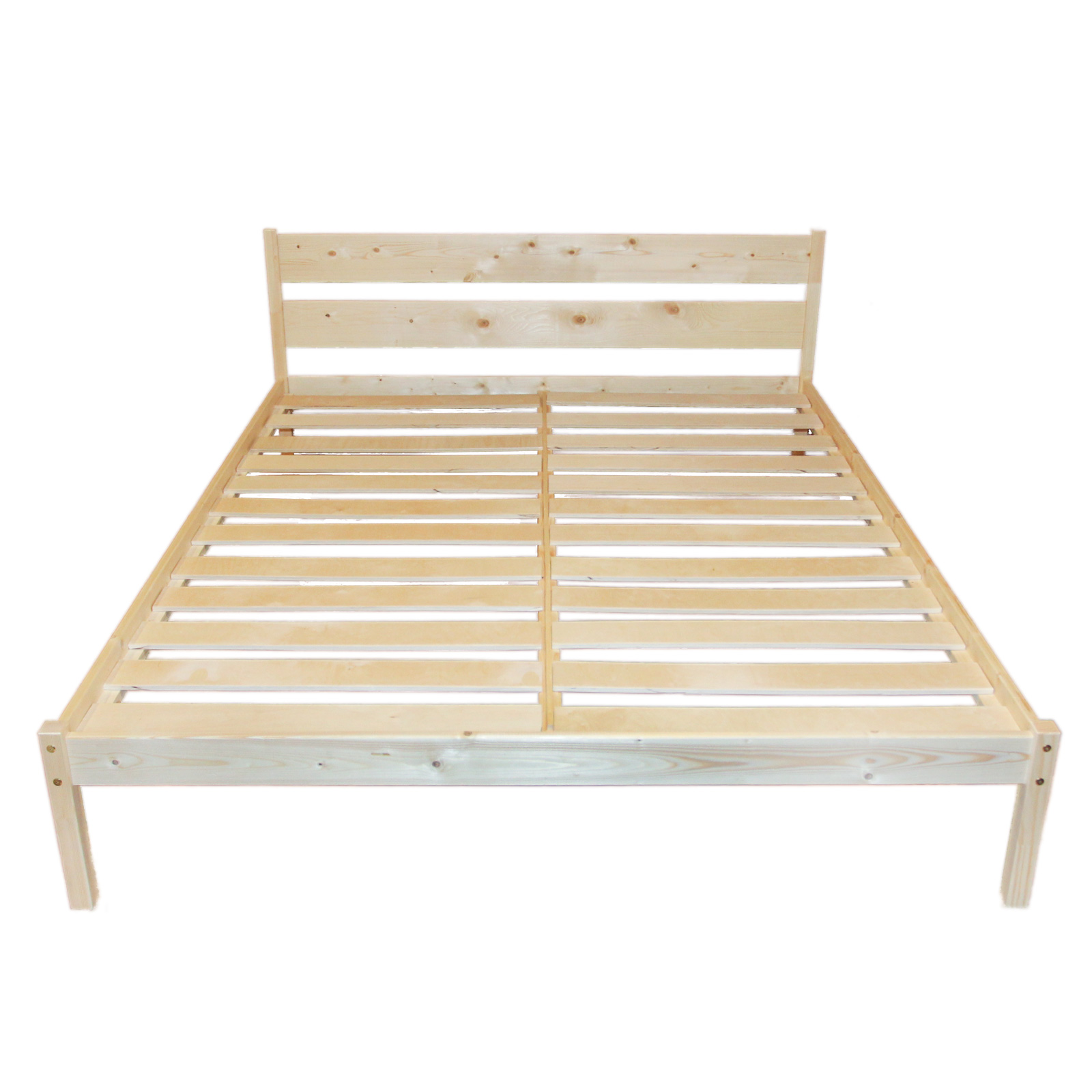 Bed fun. Кровать fun Wood из массива дерева b03-a 120х190 см неокрашенная. Твердая кровать.