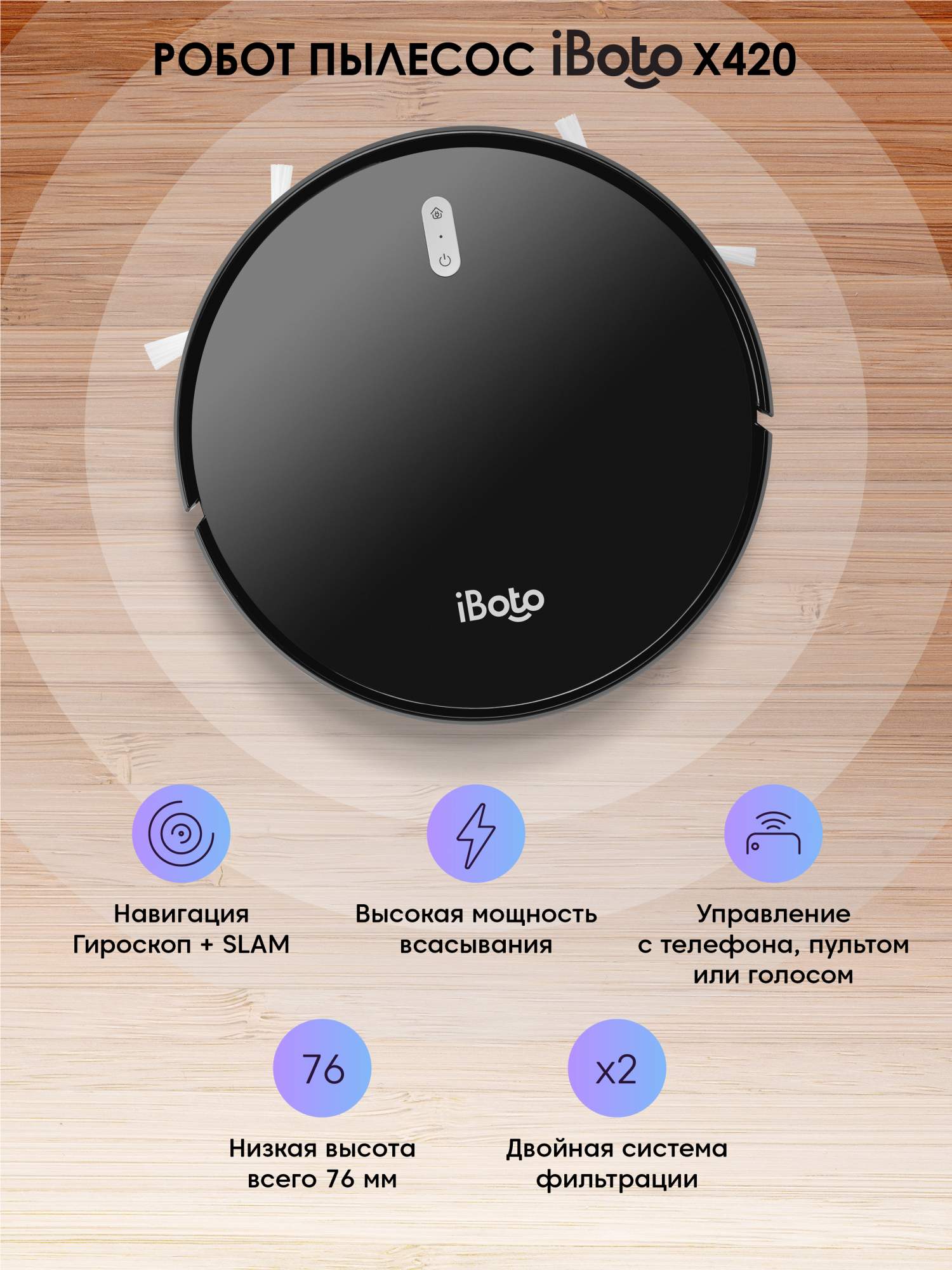 Робот-пылесос iBoto Smart Х420GW черный, купить в Москве, цены в  интернет-магазинах на Мегамаркет