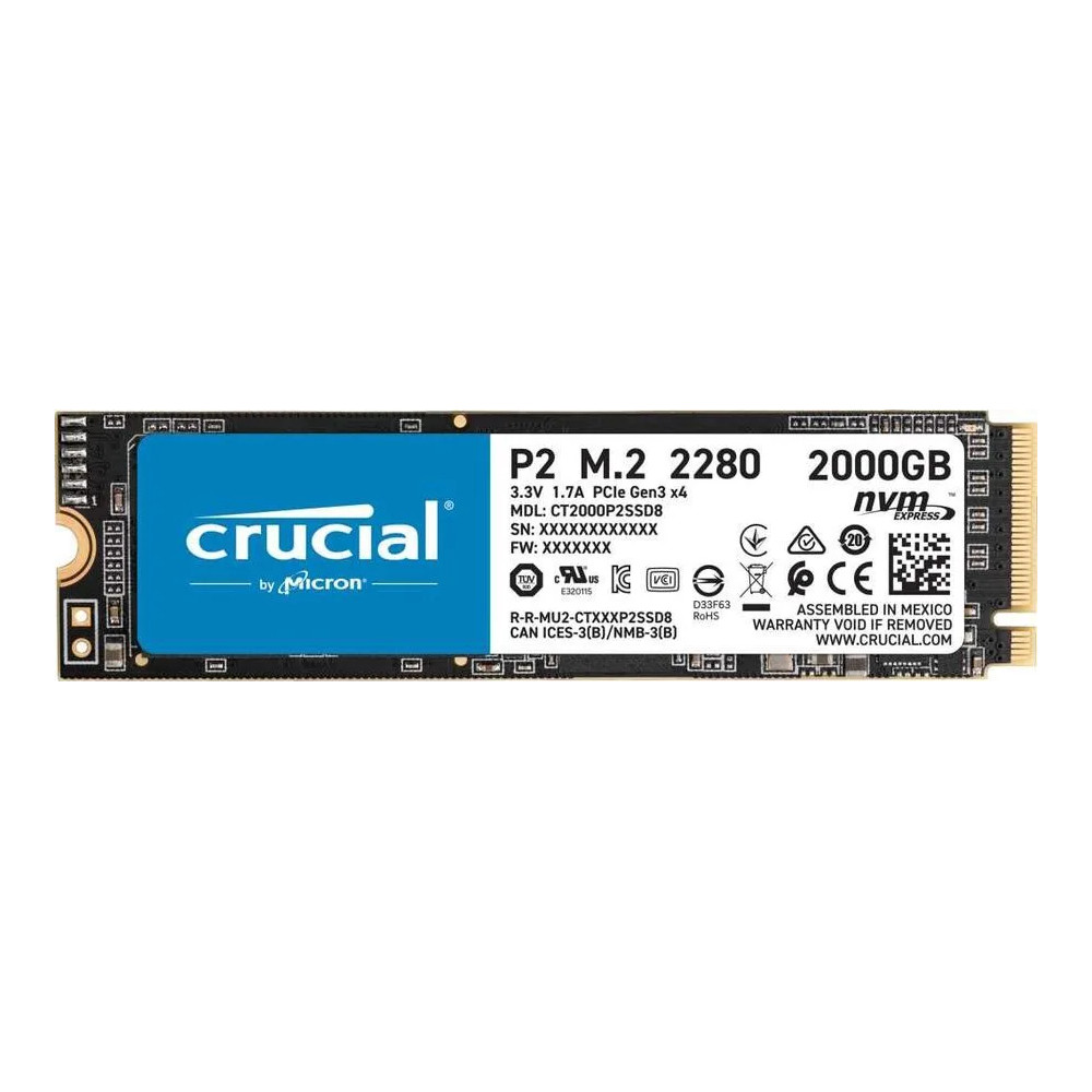 SSD накопитель Crucial P2 M.2 2280 2 ТБ CT2000P2SSD8 - купить в El.Tech, цена на Мегамаркет