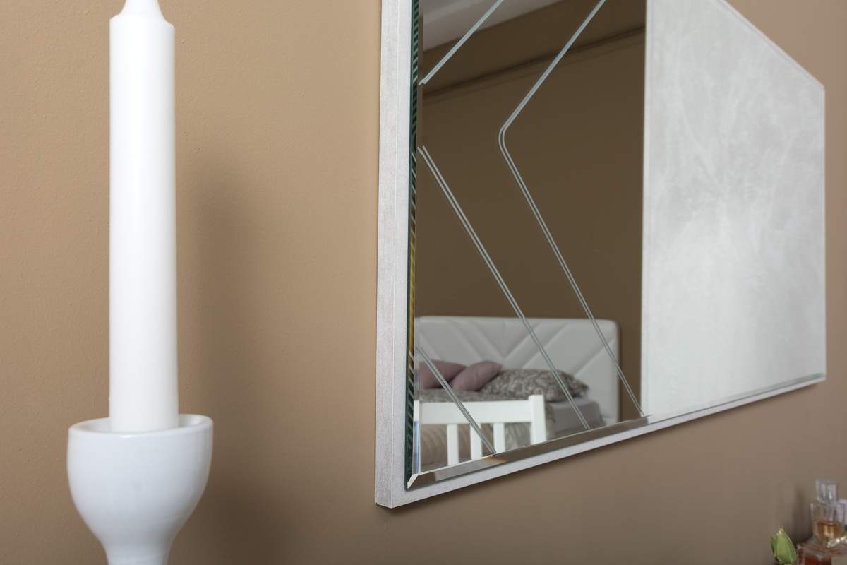 Стол туалетный с комодом и зеркалом Mobi Амели шёлковый камень/бетон беж, 130х41,3х145 см.