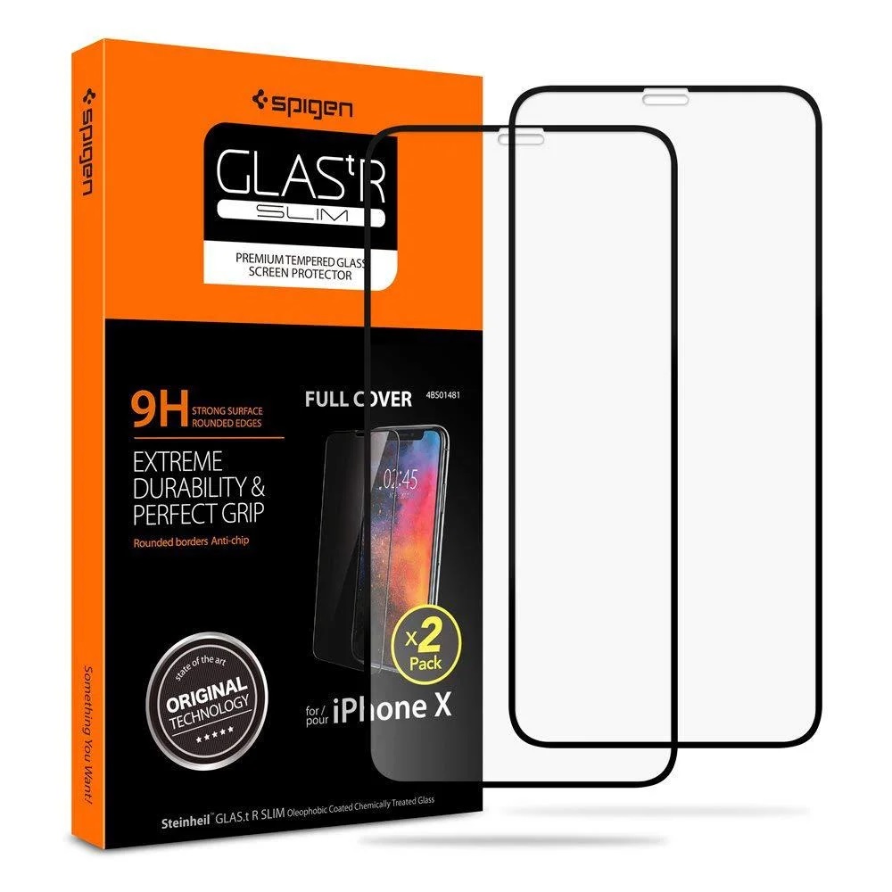 Защитное стекло Spigen Glas.tR Slim Full Cover 2pcs для iPhone 11 Pro/XS/X (Black)