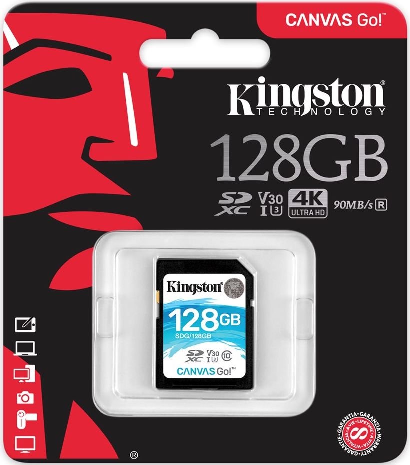Карта памяти Kingston SDXC 128Gb Class10 (SDG/128GB) Canvas Go