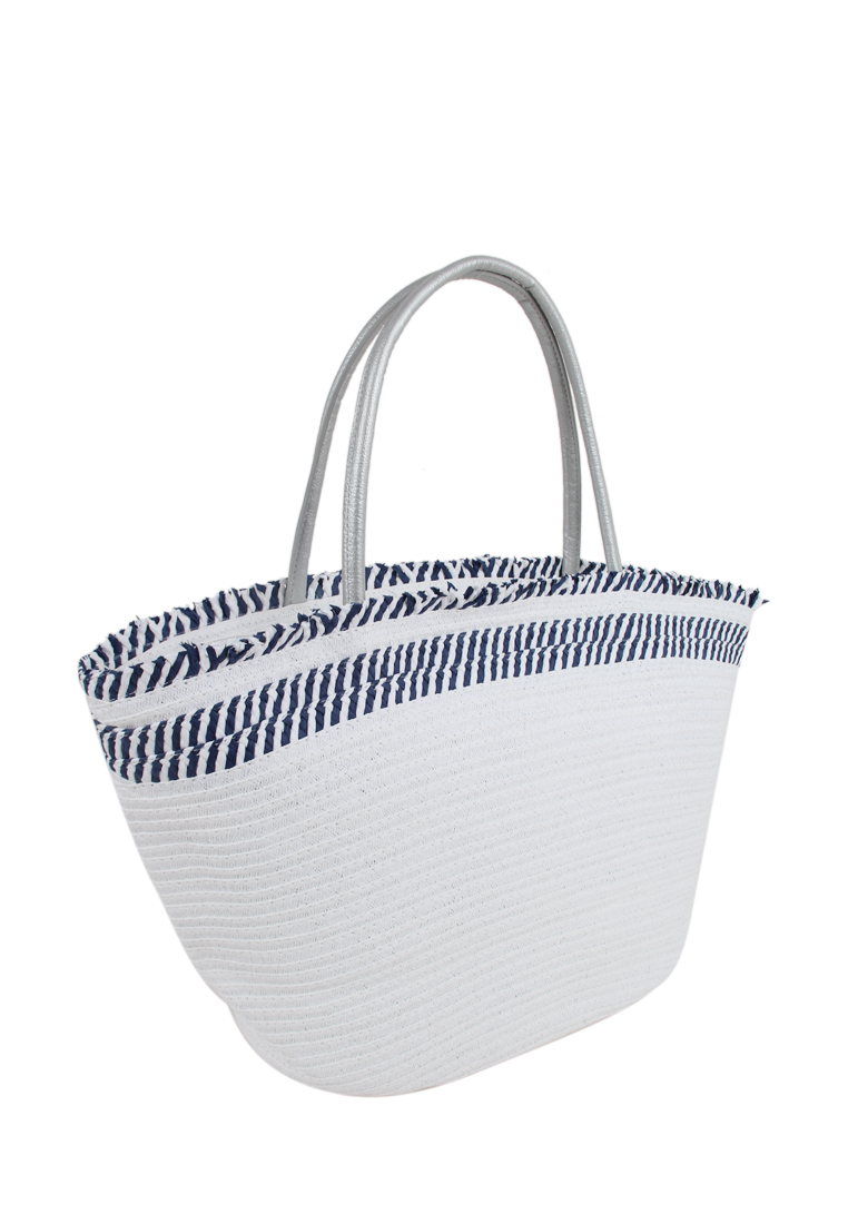 Пляжная сумка женская Daniele Patrici A40451 белая/темно-синяя