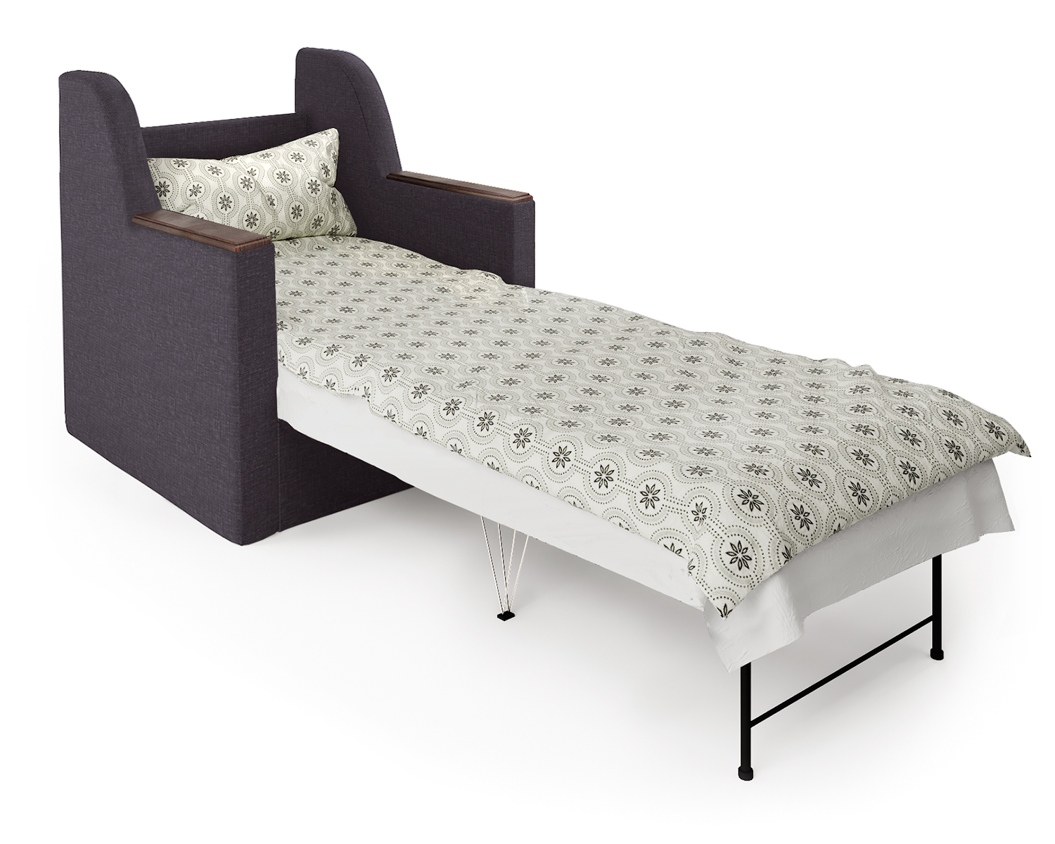 Кресло-кровать Шарм-Дизайн Соло 1006034, серый/коричневый