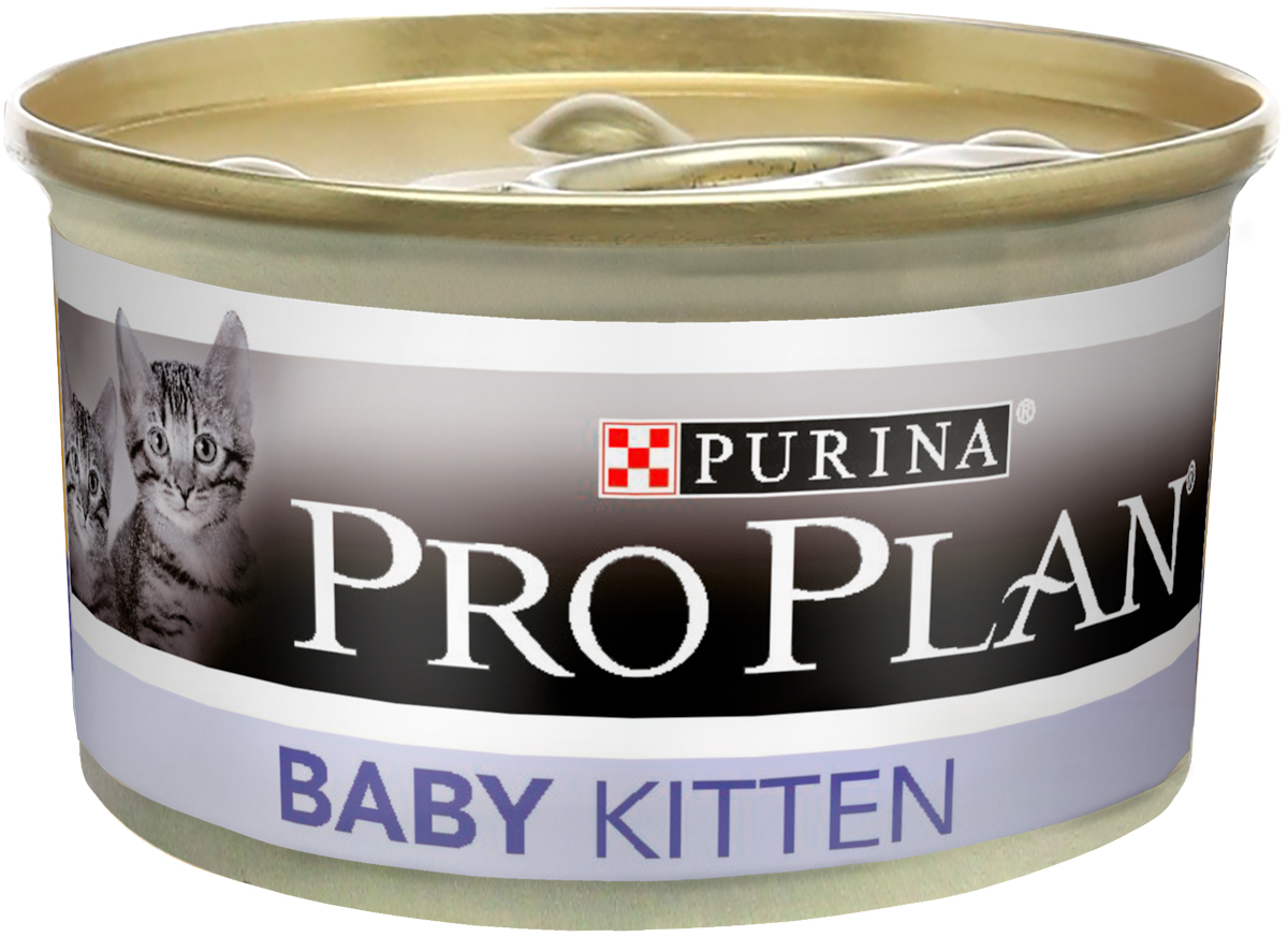 Консервы для котят PRO PLAN Baby Kitten, мусс с курицей, 24шт по 85г