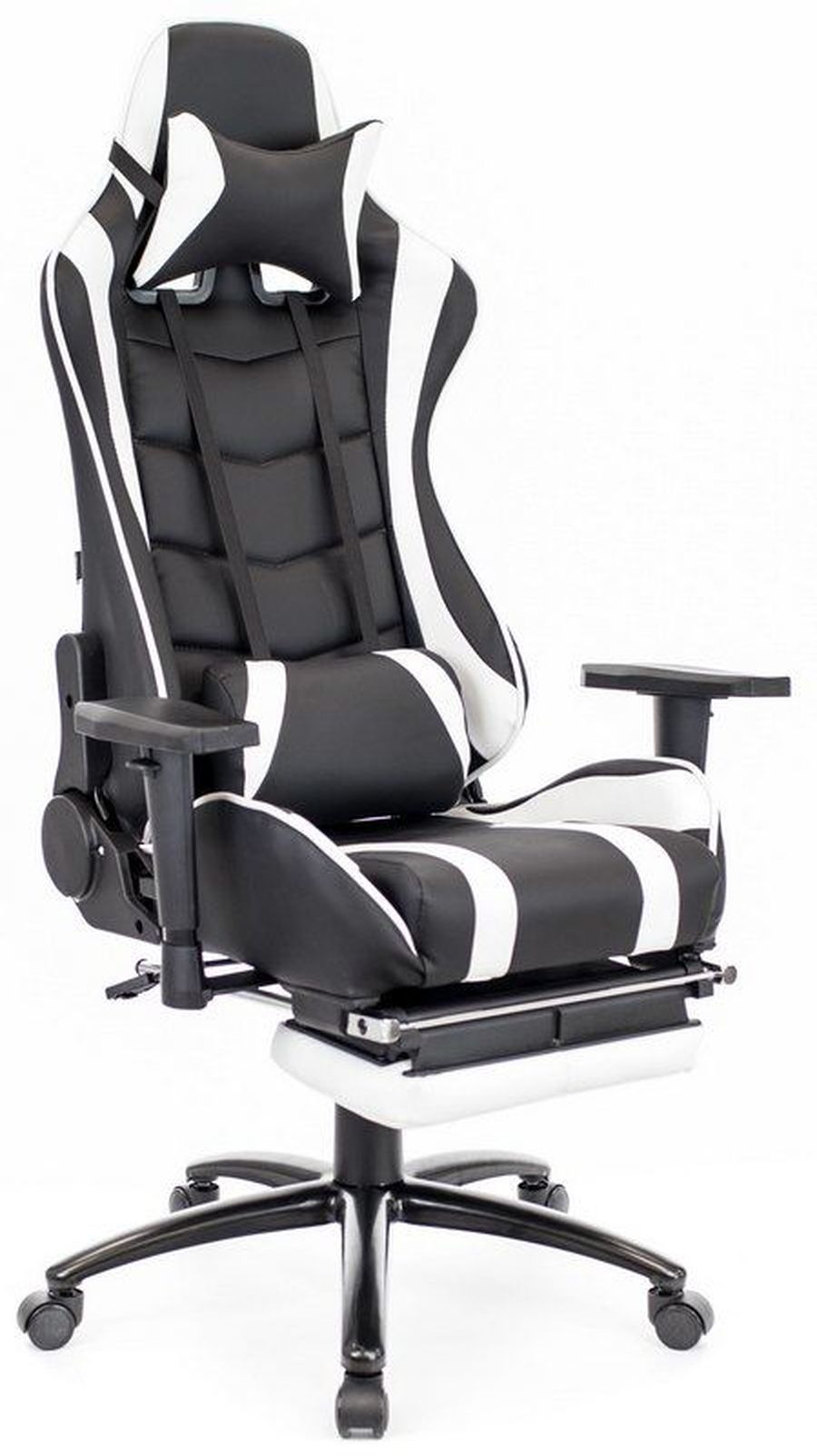Игровое кресло Lotus S1/Экокожа Черный/Белый