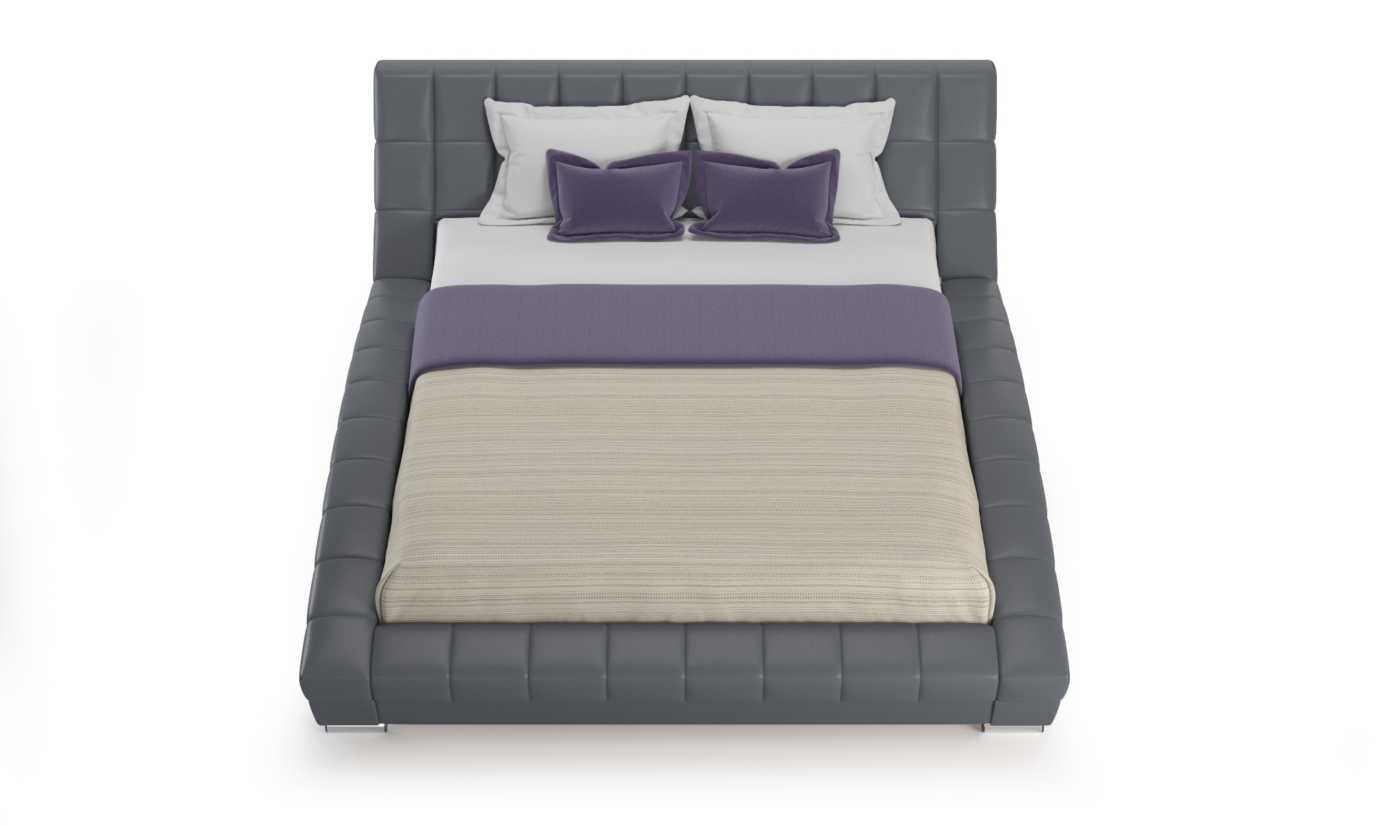 Кровать интерьерная Mobi Оливия ОРТ серый, 200х250х88 см