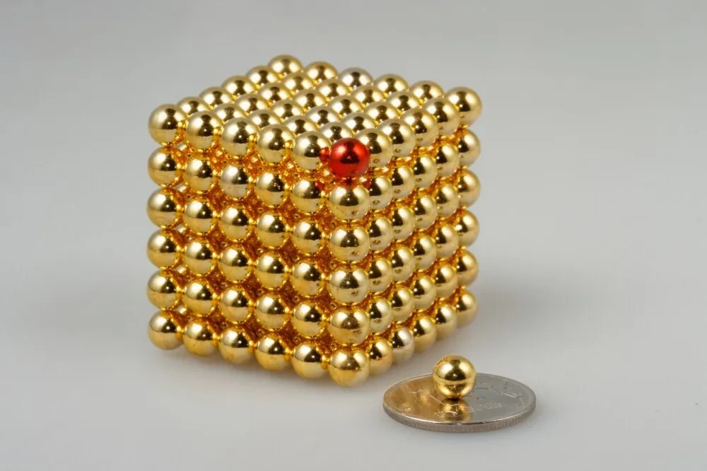 Куб из магнитных шариков "Золотой", 6 мм (216 элементов)