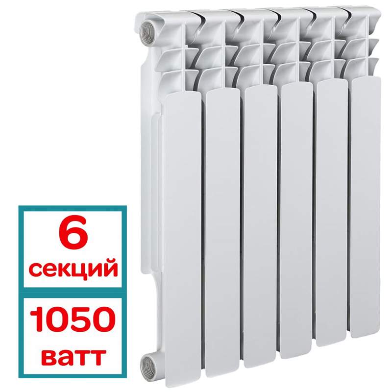 Радиатор биметаллический AQUAPROM BI 500/80 B20 (6 секций) купить в интернет-магазине, цены на Мегамаркет