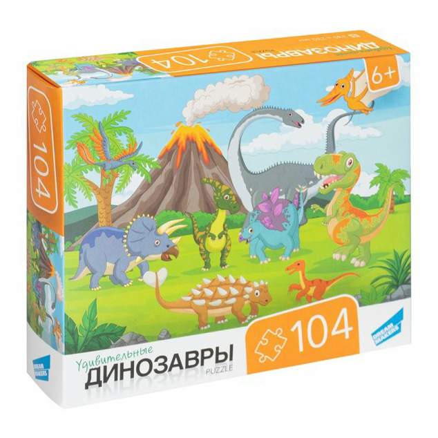 104 элемента. Настольная игра динозавры. dream makers пазлы. мир пазлов dream woods инструкция. пазлы динозаврики (104 детали).