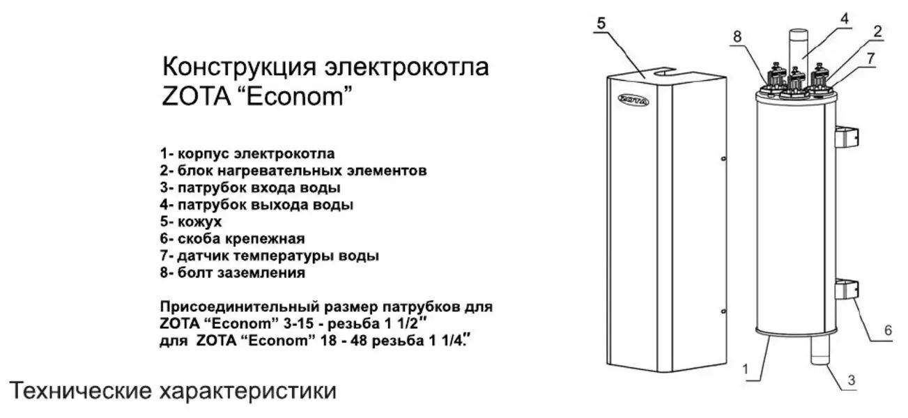 Схема подключения электрокотла зота к системе отопления