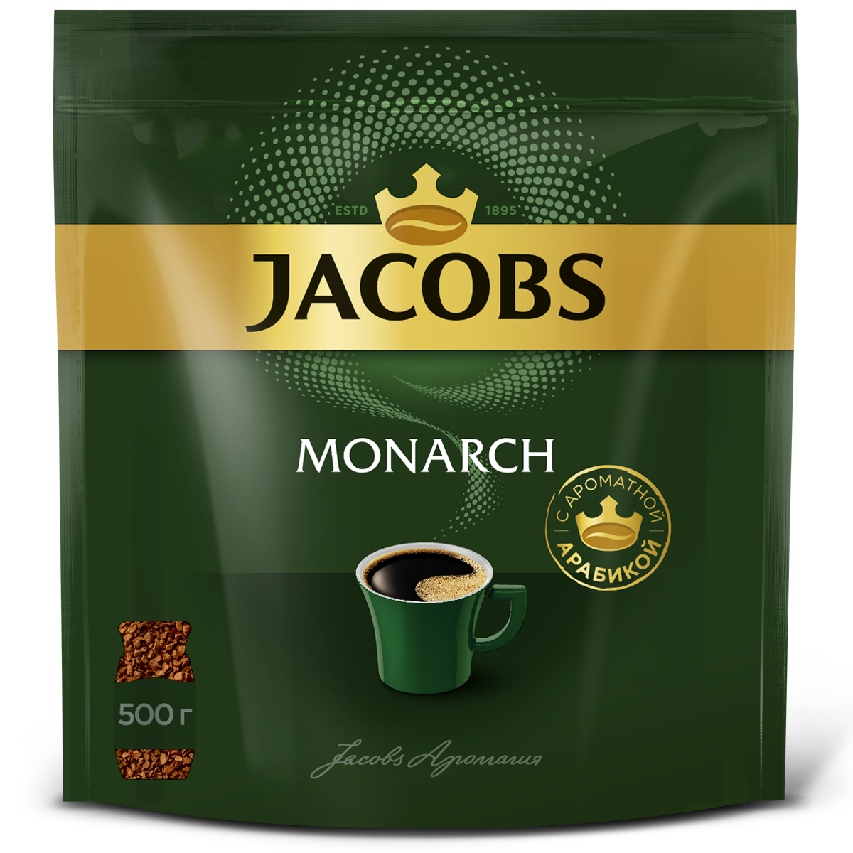 Кофе растворимый Jacobs Monarch сублимированный, 500 г - купить в ООО "ДВР и Ко", цена на Мегамаркет