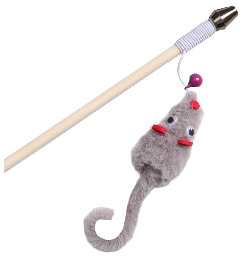Дразнилка - удочка Мышка с колокольчиком, на деревянной палочке - купить в Фабрика Успеха, цена на Мегамаркет