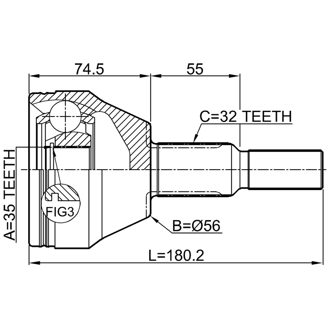 Миниатюрный шрус. JIKIU jc21041 шрус. 39711-Jg74a. Шрус FEBEST 2110-expl.