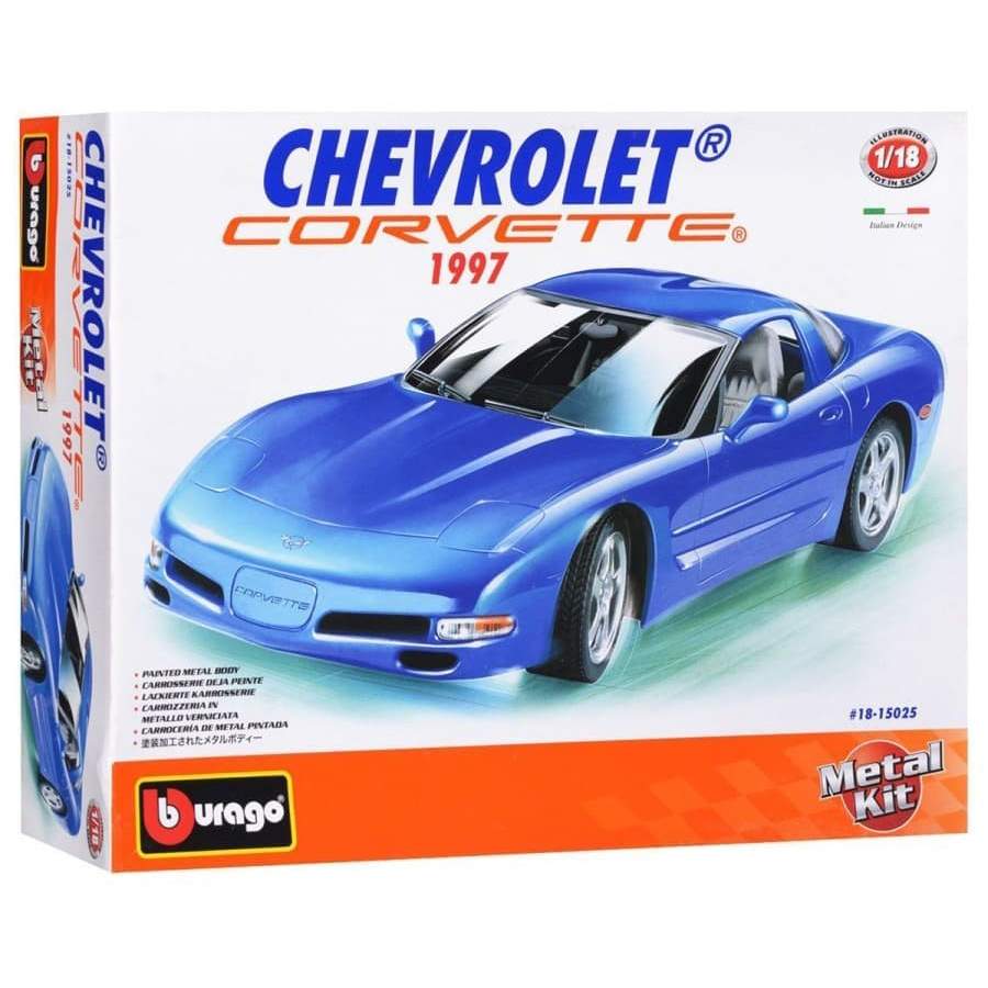 Сборная металлическая машинка BBURAGO Chevrolet Corvette, масштаб 1/18,  18-15025 – купить в Москве, цены в интернет-магазинах на Мегамаркет