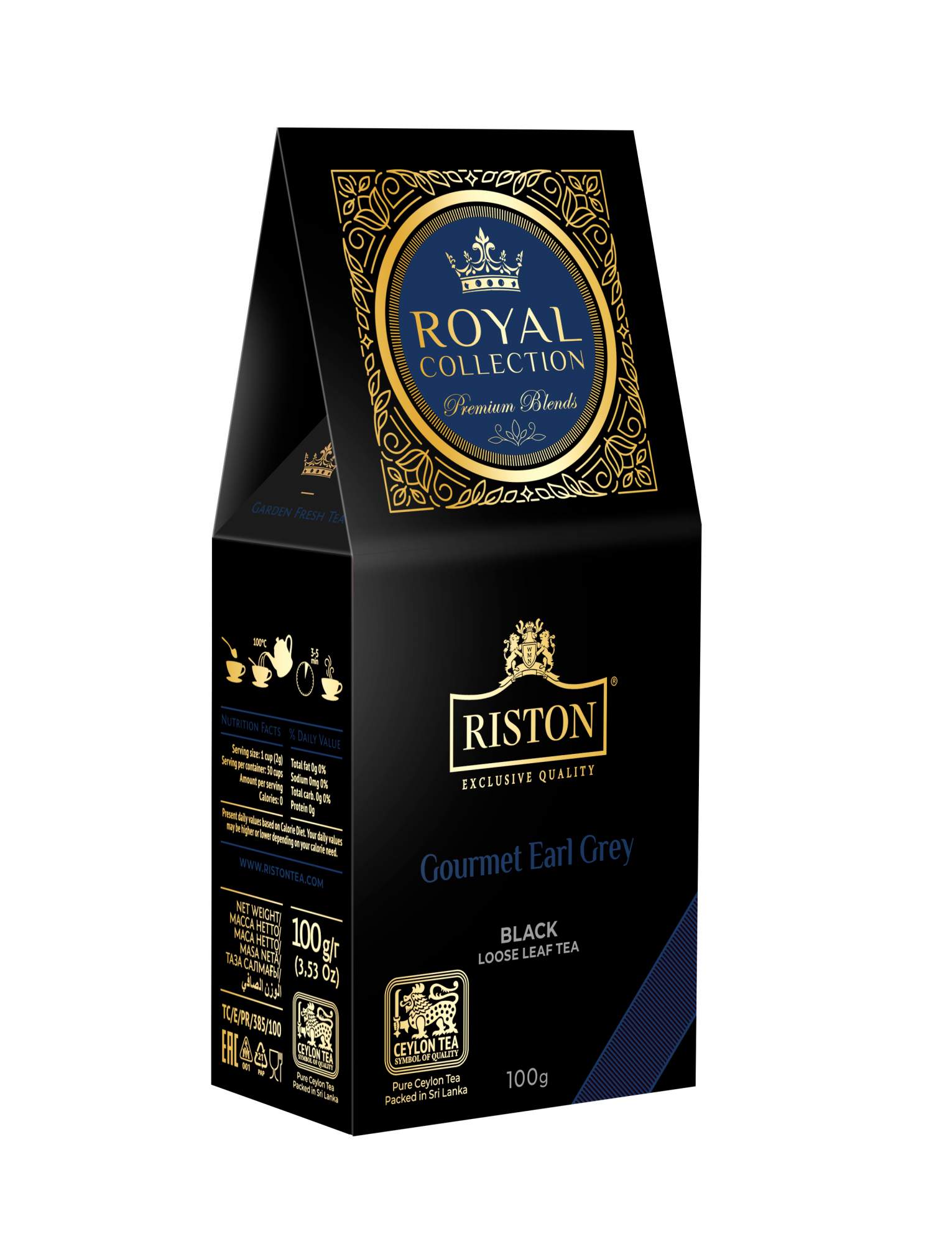 Чай Riston Royal Collection Gourmet Earl Grey черный среднелистовой 100г