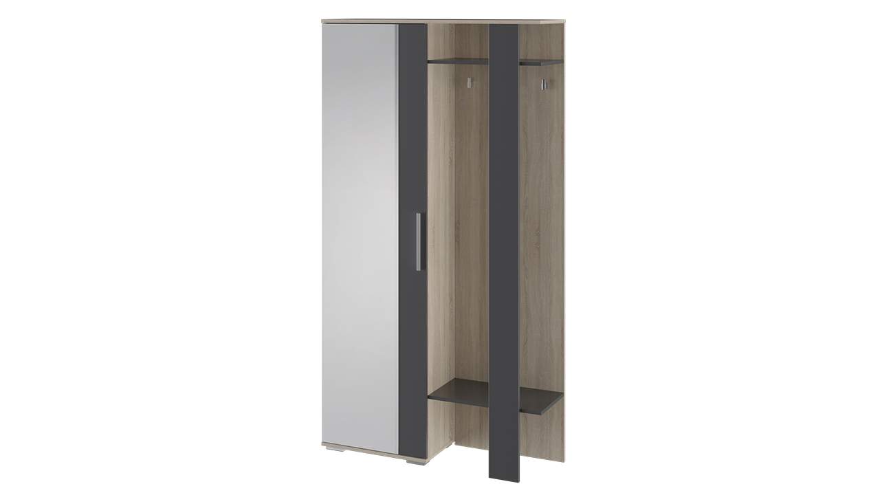 Шкаф комбинированный «Нуар» тип 2, Мебель Трия, фон серый, дуб сонома