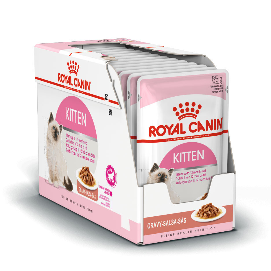 Влажный корм котят Royal Canin Kitten с мясом, кусочки в соусе - 85 г х 28 шт - купить в МИР КОРМОВ, цена на Мегамаркет