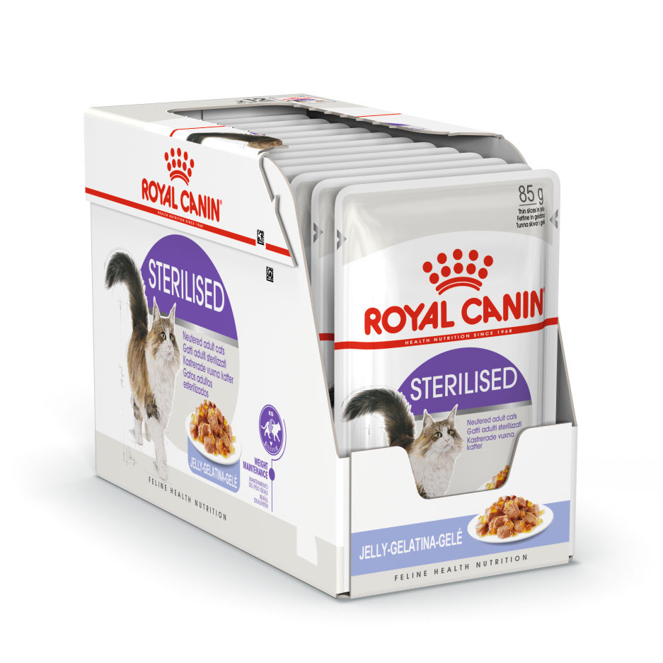 Влажный корм для кошек Royal Canin Sterilised с мясом в желе, 28шт по 85г - купить в ЗооОптТорг Москва, цена на Мегамаркет