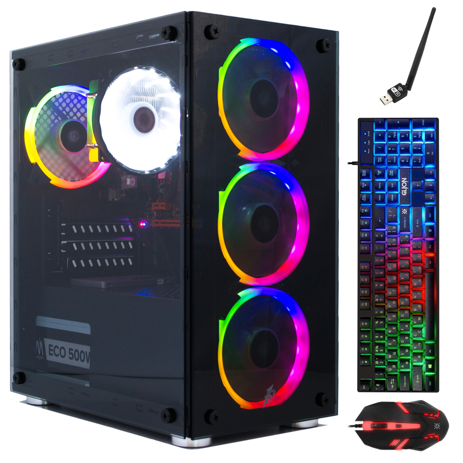 Системный блок D-Tora RGB_WKM_Intel_i5_16G_500HDD, купить в Москве, цены в интернет-магазинах на Мегамаркет