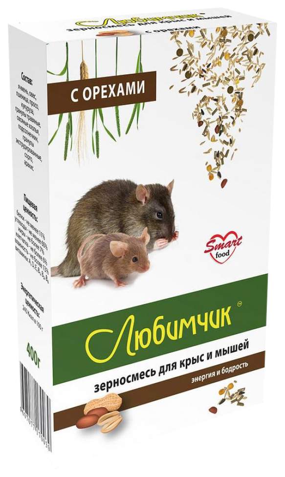 Лакомство для крыс Любимчик витаминизированный, с орехом, 400 г