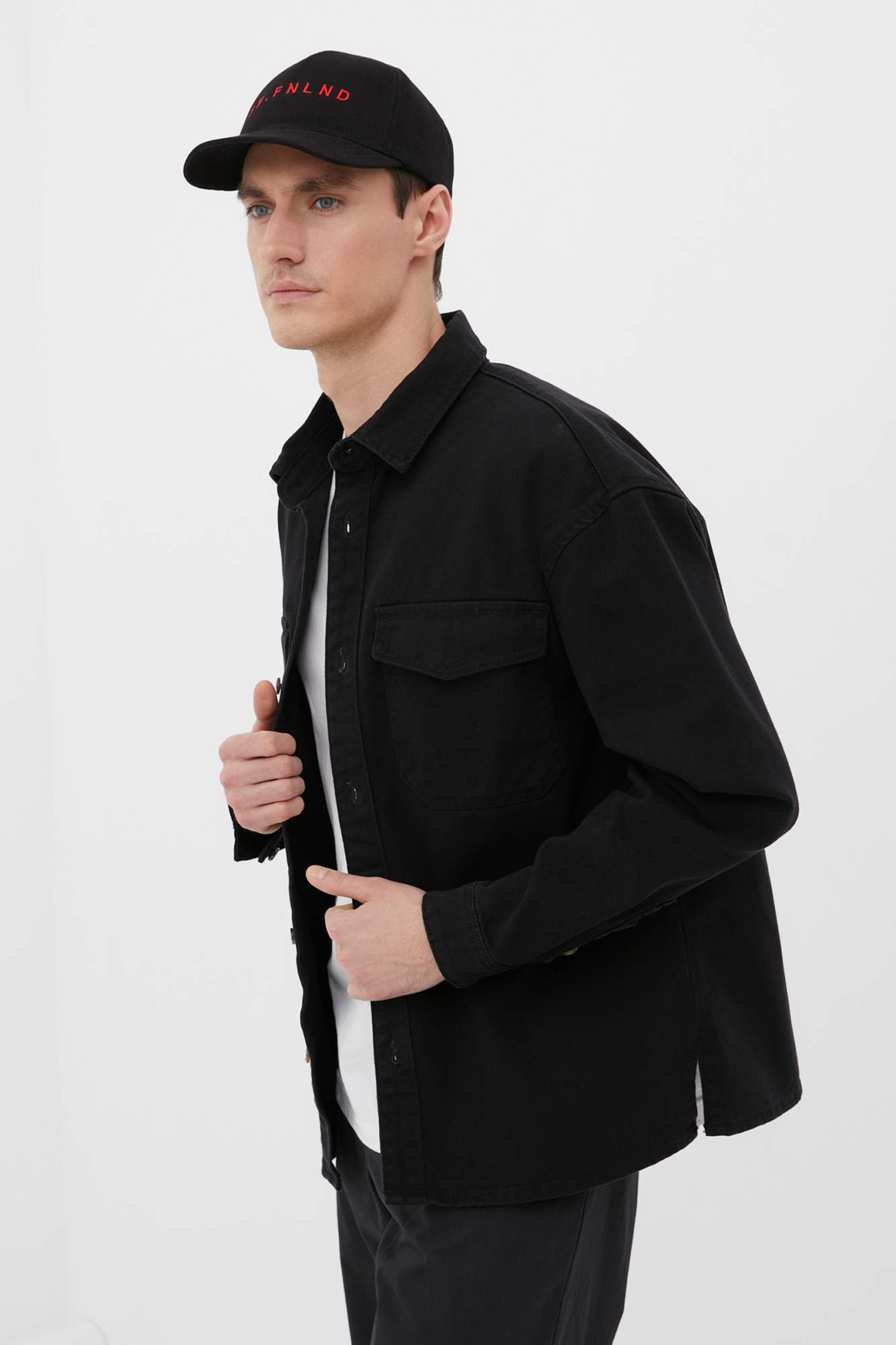 Джинсовая куртка мужская Finn Flare FBC25007 черная 3XL