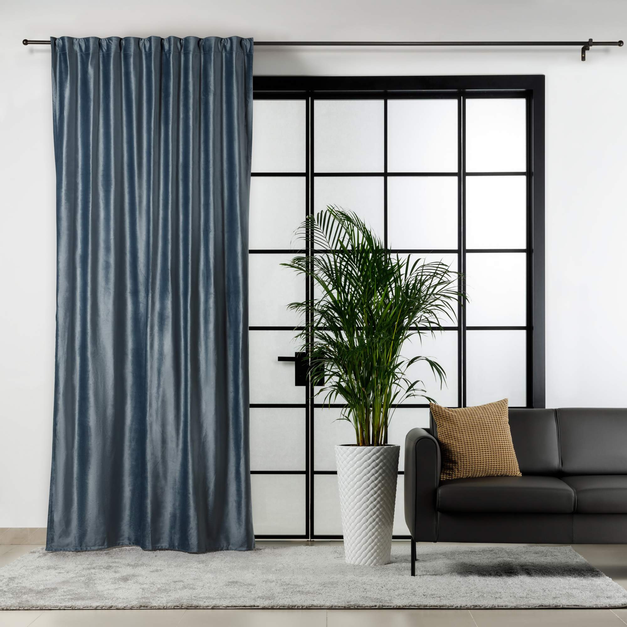 Штора на ленте, бархат, цвет 05, серый, 150x280 см, A80039-grey, 1 шт. купить в интернет-магазине, цены на Мегамаркет