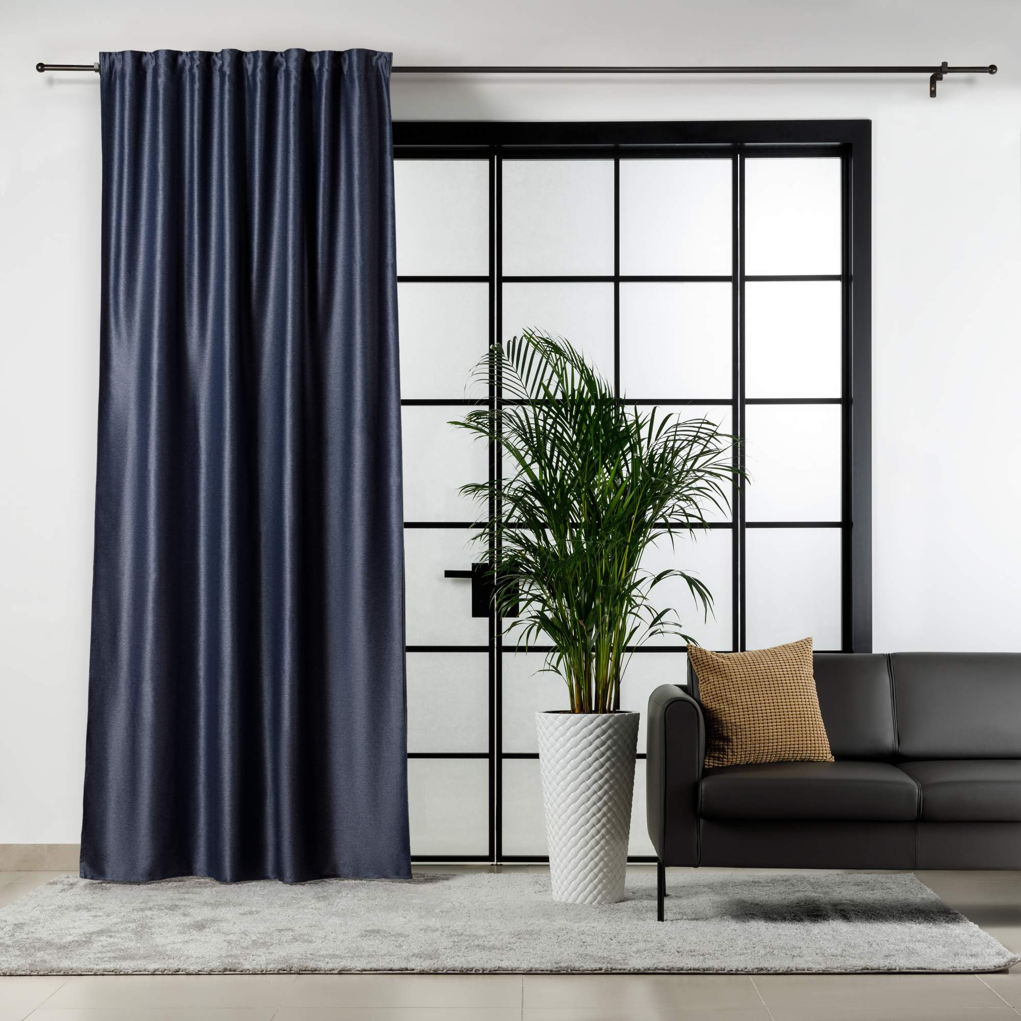 Штора на ленте, однотонная, цвет 04, темно-синий, 150x280 см, A70012-dark blue – купить в Москве, цены в интернет-магазинах на Мегамаркет