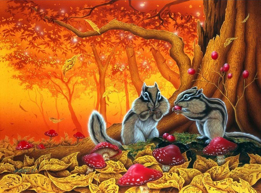 Животные осенью картинки для детей