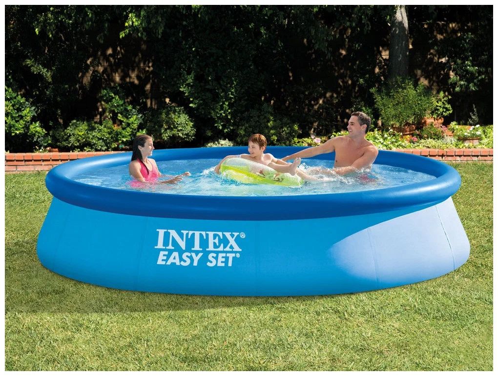 Фото надувных бассейнов для дачи Надувной бассейн Intex Easy Set 28142NP 396х396х84 см - отзывы покупателей на Ме