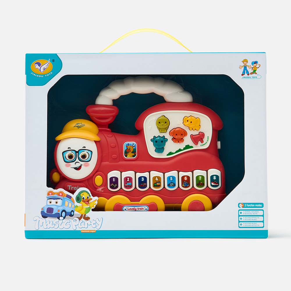 Купить развивающая игрушка для малышей музыкальная Jialegu Toys Поезд,  855-112A, цены на Мегамаркет