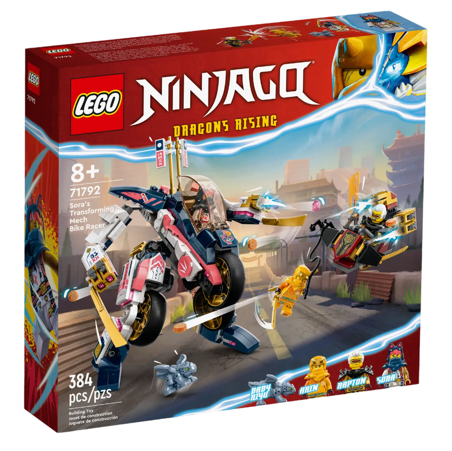 Купить конструктор LEGO Ninjago Трансформирующийся робот-байк Соры, 384  деталей,71792, цены на Мегамаркет | Артикул: 100056152682