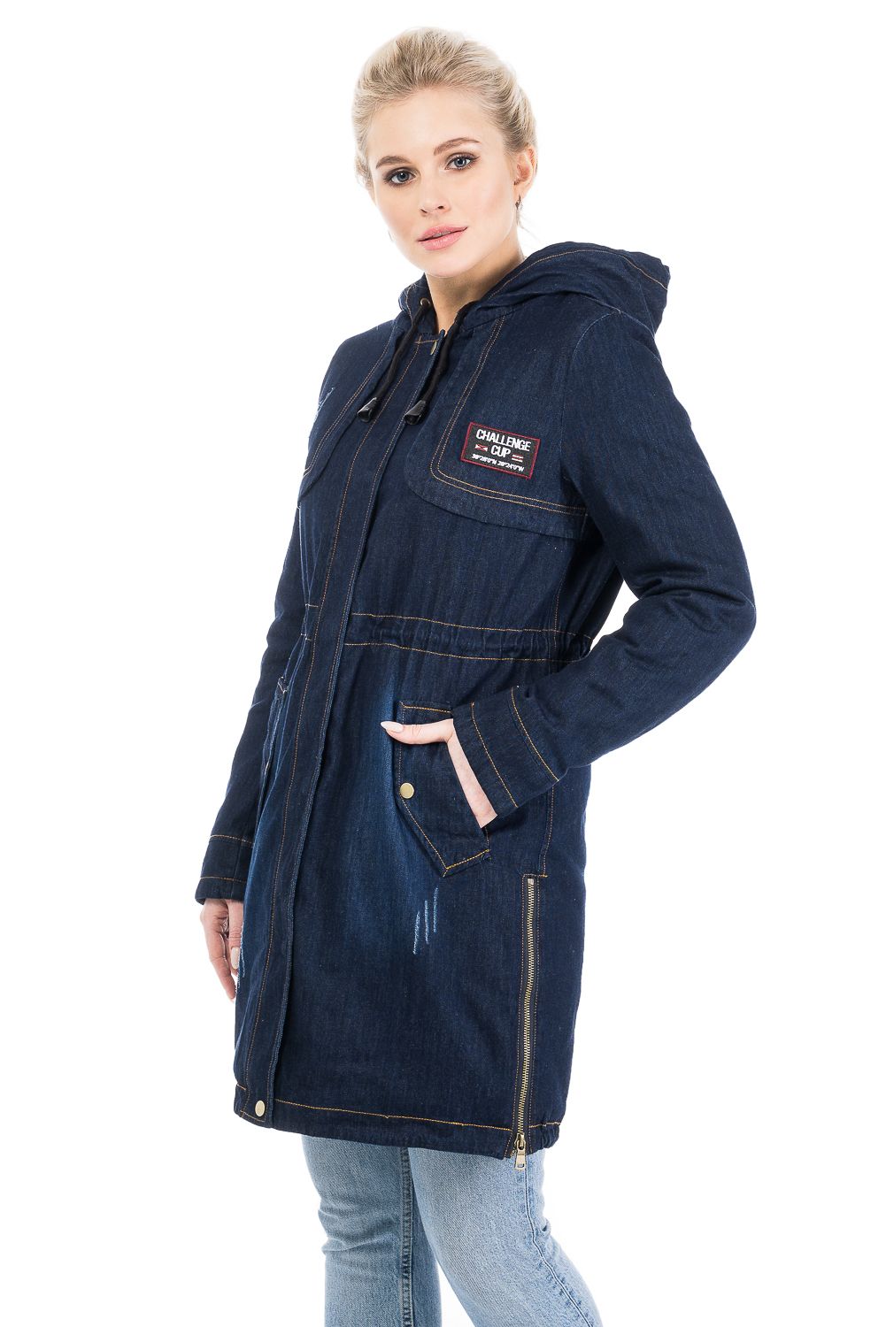 Пальто женское OHARA CC-20502 синее 42 RU