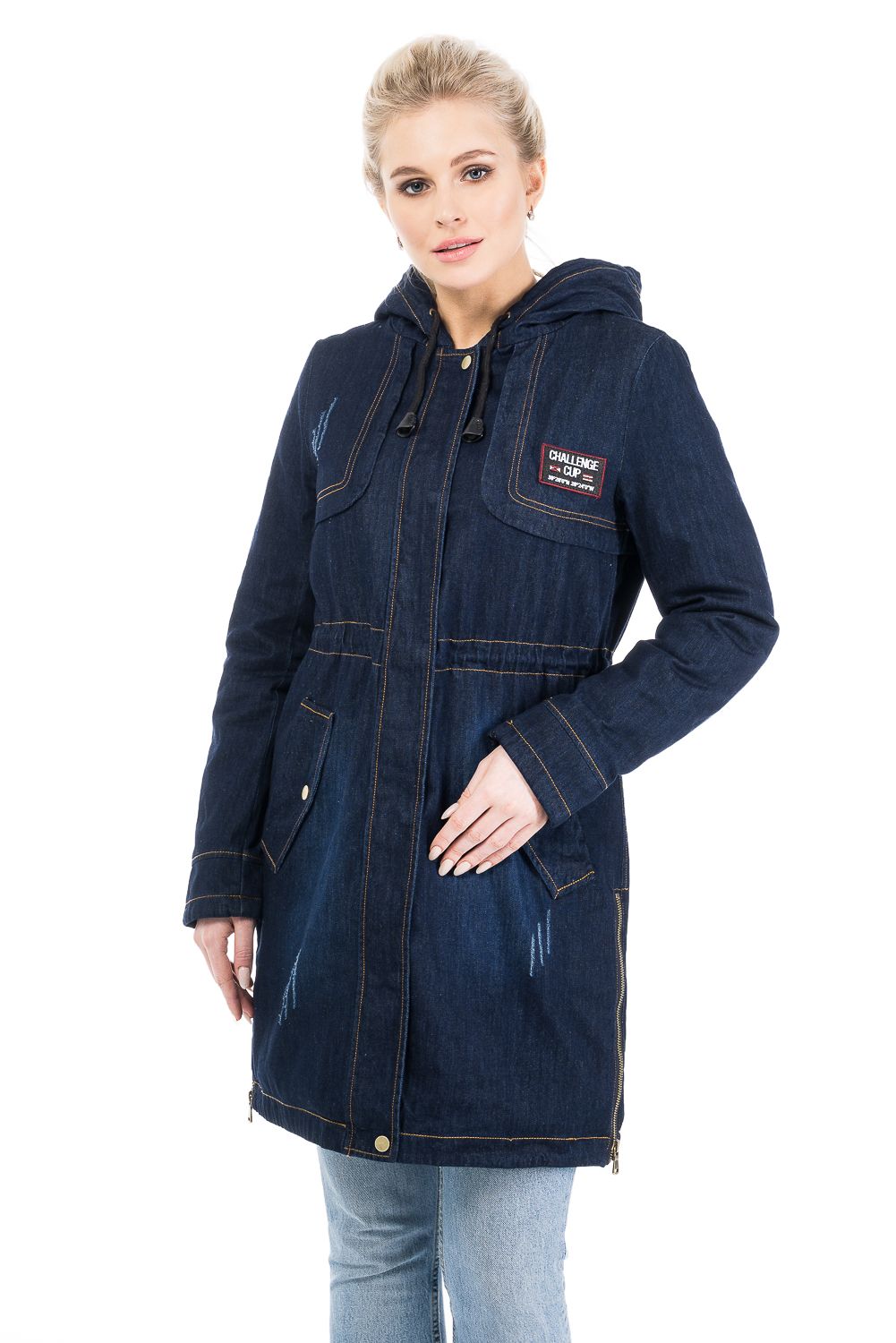 Пальто женское OHARA CC-20502 синее 44 RU