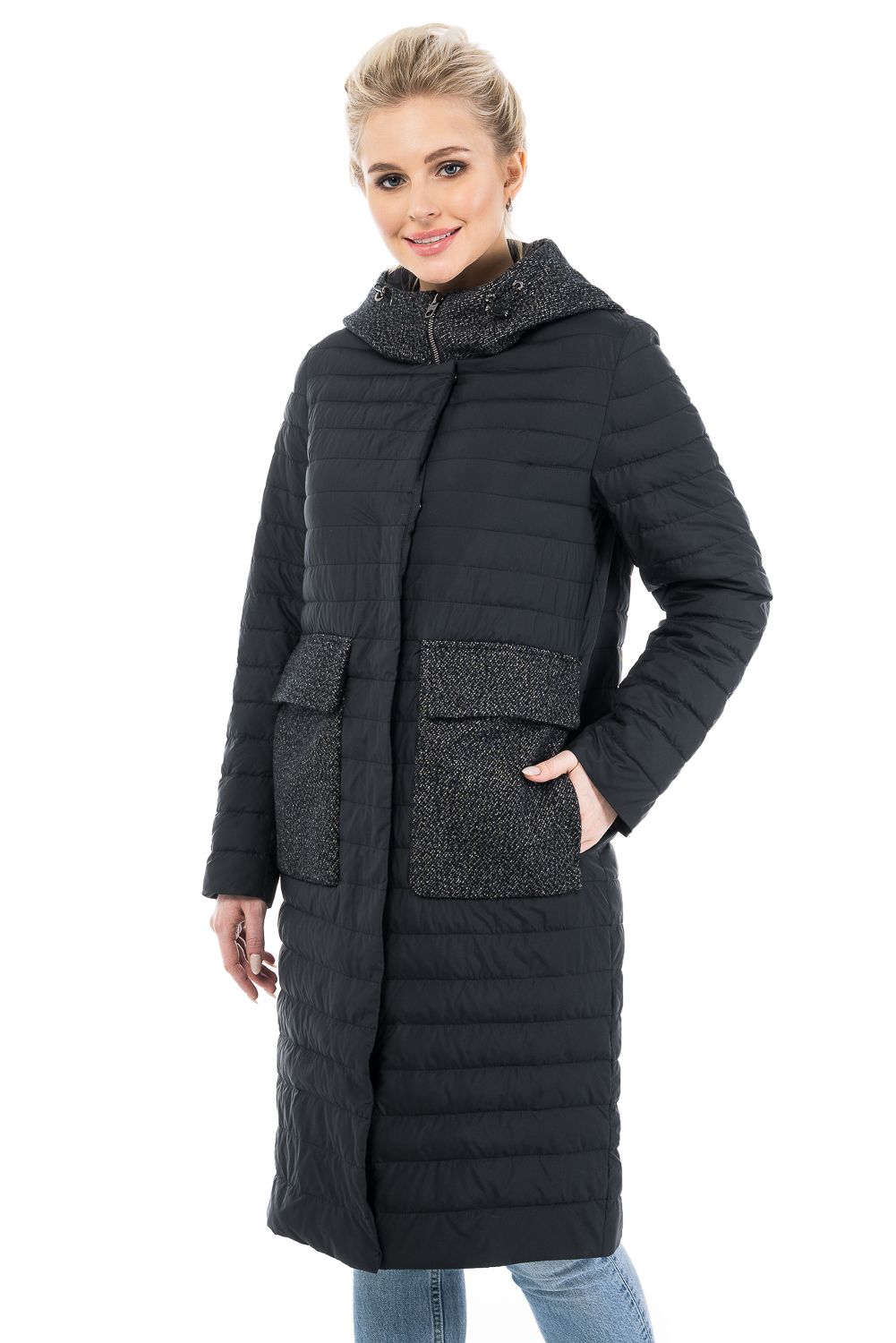 Пальто женское OHARA CC-20701 черное 44 RU